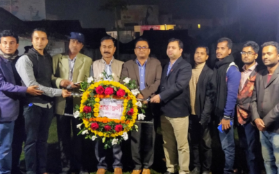 একুশের প্রথম প্রহরে কুলাউড়া প্রেসক্লাবের শ্রদ্ধাঞ্জলি