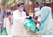 কুলাউড়ায় সমাজসেবক গিলমানের অর্থায়নে দুঃস্থদের মধ্যে খাদ্য সামগ্রী বিতরণ